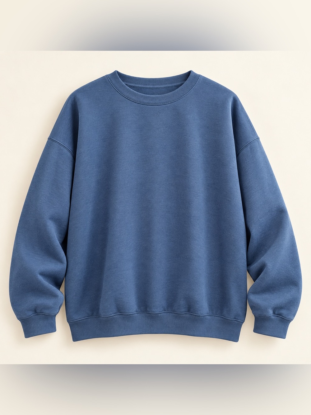 Men’s Blue Crewneck Fleece Sweatshirt 2XL Relaxed Casual Pullover